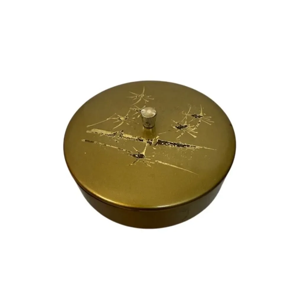 Vintage 1970s Otagiri gold lacquerware lidded bowl 7